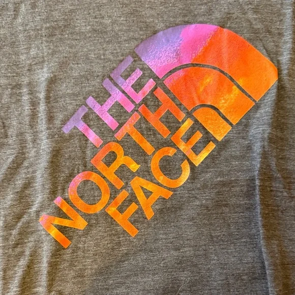 The North Face Women’s V-Neck Tee with Purple-Orange Logo brand new size XL - Picture 2 of 4